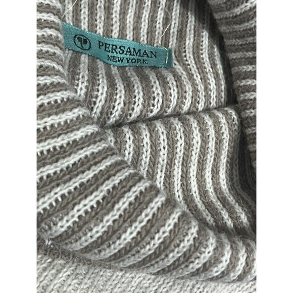 Persaman NY Cowl Neck Poncho Wrap Luxury Designer Wool Mohair Neutrals Brown o/s - Picture 5 of 5